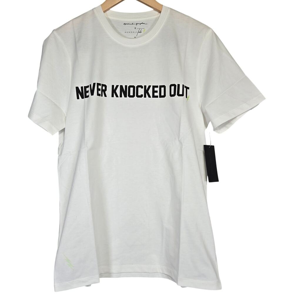 Spiritual Gangster X Kendall Toole "Never Knocked Out" Mens T-Shirt White‎ M NWT